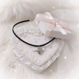 [Aespa Winter Necklace] Vintage Heart Locket Choker Necklace - Silver ver.