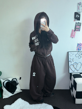 STREET PATCH WIDE PANTS 🤎🤍🖤3COLOR