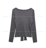 Hina Shirring Tie Ribbon Long Sleeve