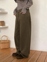 Warm Cotton100 Balloon Fit Wide Pants (5color)