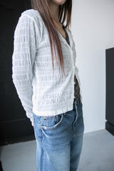 wrinkle mesh loop cardigan(3colors)