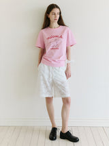 LACE BERMUDA PANTS WHITE