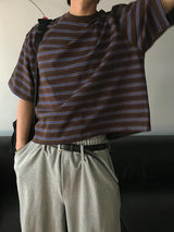 [A-T0094] ジェリーボーダークロップ半袖Tシャツ (3色)