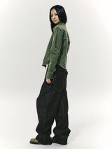 EYELET COTTON JACKET KHAKI