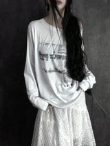 blur lettering loose fit off T (2color)
