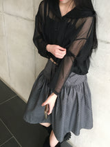 Benny Dot Shirred Midi Skirt (4c)