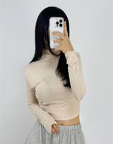 (SPECIAL PLANNED PRICE❤LONG & SHORT❤5 COLORS❤) GLAMOUR SLIM-FIT STRETCH LONG-SLEEVE TURTLE-NECK TOP