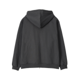 Layered 2-way Zip Hood Zip-up - CHARCOAL