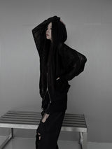 [unisex] パンチングレースフードジップアップ (3color)