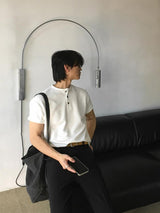 [A-T0138] ワッフルヘンリーネッククロップ半袖Tシャツ (5色)