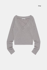 Olga deep V-neck crop long sleeve