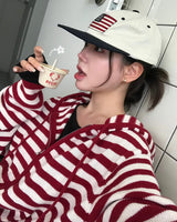 [MADE] Spell Food Border Knit Zip-Up