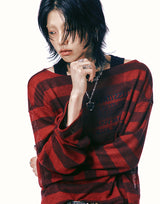 [0058] Lettering Stripe Knit (Red)