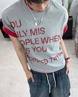 パッド レタリング クロップ ショートスリーブTシャツ