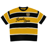 25SS OVERSIZE STRIPE SHORT SLEEVE KNIT YELLOW
