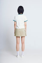 ユニバーサルプリント ½Tシャツ (ivory/green)