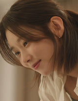 ネイビーブルーエナメルカラビナハギーフープワンタッチミニリング925シルバーイヤリングE031-01H-B (Worn by Lee Joo-bin)