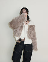 Angel Hairri Fur ボレロ ショートジャケット (Semi Cropped Jacket)