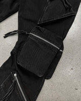 ブラックウォッシュデニムカーゴフレパンツ