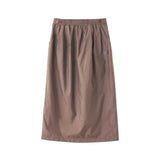 BASIC SAFARI POLY SKIRT (BROWN)