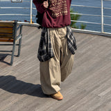 Layered Shirt Wide Cotton Pants
