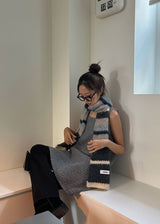 WOOL BLEND COLOR MUFFLER