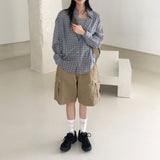 Noki see-through check oversized shirt