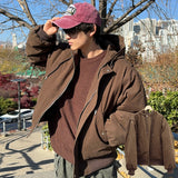 ブリティッシュフード付きフライトウォーマージャケット (ブラウン)