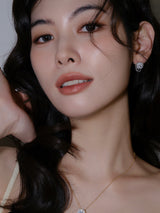 RV-DQ Halo Chain Earrings_Silver