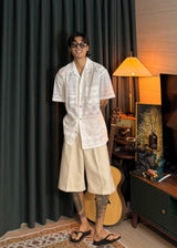 Overfit Bermuda Backbanding Slacks Shorts 3COLOR