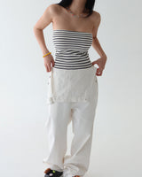 Stripe Ribbed Crop Tube Top