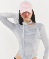 Vintage Scratched Washing  Two-tone Cap Pink