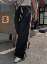Half Camo Color Matching Line Training Pants