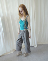HERRINGBONE ROLL-UP BUCKLE PANTS