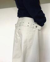 Kerry Stud Strap Balloon Fit Cotton Long Pants
