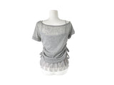 Mad Off-Shoulder Short Sleeve Mesh Lace Sleeveless Set
