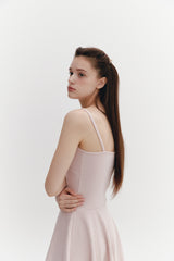 Wave Flare Dress Pink