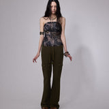 SHEISSHE/PRINTED PATCHWORK FLARED JUMPSUIT