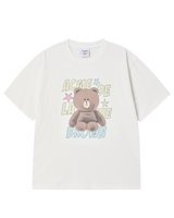 26SS ラインフレンズ ブラウン スターショートスリーブTシャツ
