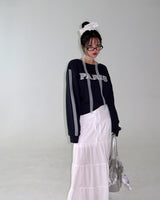 Lace Choker Muffler Set Cropped Sweatshirt