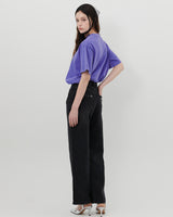 STUDS STRAIGHT LEG JEANS [BLACK]