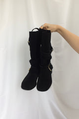Loose Fit Buckle Boots