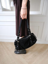 belt suede shoulder bag