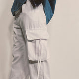 strap elastic pants_white