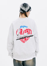 HEART RABBIT CREWNECK HEATHER GREY