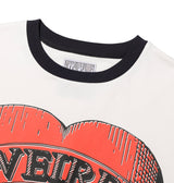 ハートグラフィックリンガーTシャツ（オレンジ
