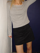Suede pocket mini skirt (2colors)