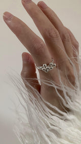 Minimi silver balls ring(open ring)
