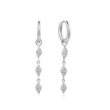Silver Pave Sparkle Drop 925 Silver Ring Earring E061-15H