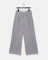 Lapek stripe color combination string long wide pants